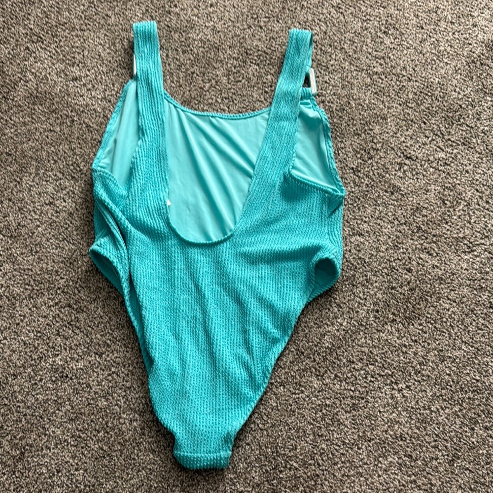 Vibrant Teal One-Piece Swimsuit, Aerie, size XL - Picture 2 of 3